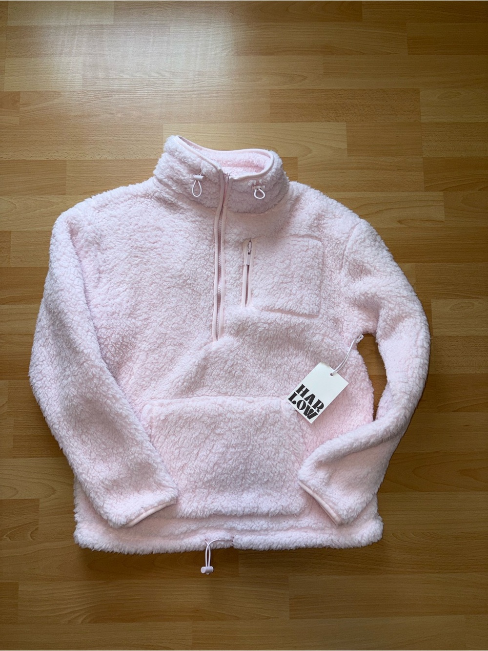 Harlow Plush Sherpa Half-Zip Pullover - Pale Pink